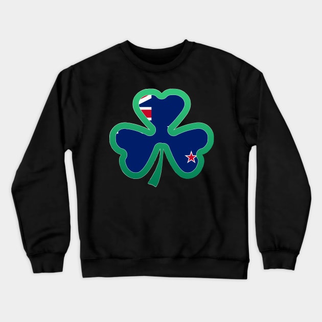 New zealand Flag for st patricks day, Irish Shamrock Crewneck Sweatshirt by Myteeshirts